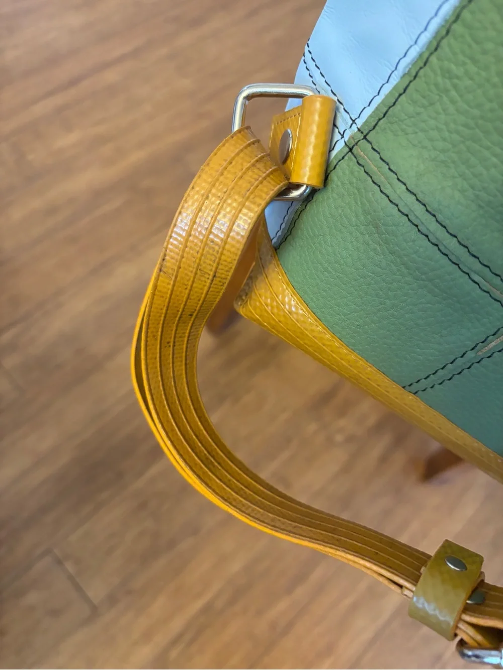 Elvis & Kresse Leather Colorblock Shoulder Bag Black, Olive, Light Blue, Mustard